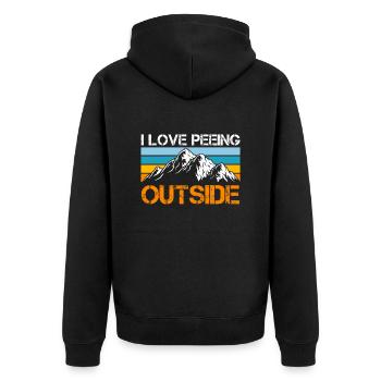 Bergsteiger lustig Peeing outside Naturburschen - Veste à capuche bio Premium Unisexe - noir - Dos - Nico (187cm)