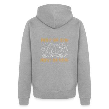 Umweltschutz Protect die Ozeane Artenschutz - Unisex Premium Bio Zip Hoodie - Grau meliert - Hinten - Nico (187cm)