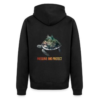 Artenschutz vom Aussterben bedrohte Tiere Natur - Unisex Premium Bio Zip Hoodie - Schwarz - Hinten - Nico (187cm)