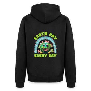 Environmentalists Earth Day Mission Earth Environment - Unisex Premium Organic Zip Hoodie - black - Back - Nico (187cm)