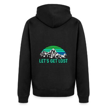 Lets be lost funny Hiking Hiking - Unisex Premium Organic Zip Hoodie - black - Back - Nico (187cm)