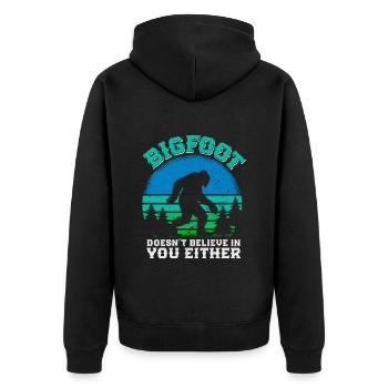 Bigfoot fan de montagne randonneur drôle de garçon de la nature - Veste à capuche bio Premium Unisexe - noir - Dos - Nico (187cm)