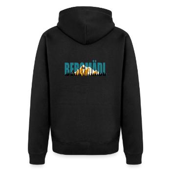 Bergfan Bergmädl Bergsteiger Wanderer klettern - Unisex Premium Bio Zip Hoodie - Schwarz - Hinten - Nico (187cm)