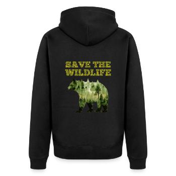 Save the Earth Environmental Protection Species Conservation Earth Day - Unisex Premium Organic Zip Hoodie - black - Back - Nico (187cm)