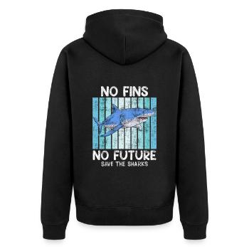 Sauvez les requins Bien-être animal Les requins sauvent l’océan - Veste à capuche bio Premium Unisexe - noir - Dos - Nico (187cm)