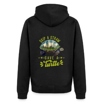 Sauvons les tortues Protection de l’environnement Océan - Veste à capuche bio Premium Unisexe - noir - Dos - Nico (187cm)