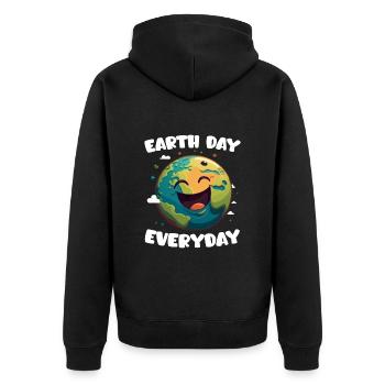Environmentalists Earth Day Mission Earth Environment - Unisex Premium Organic Zip Hoodie - black - Back - Nico (187cm)