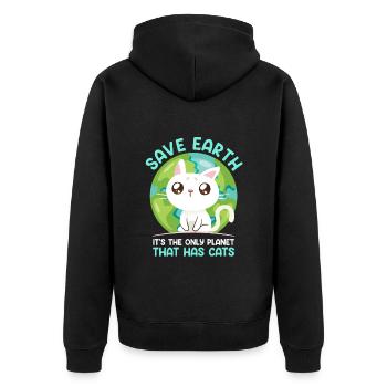 Save Earth Cat Lovers Conservation des espèces Environnement - Veste à capuche bio Premium Unisexe - noir - Dos - Nico (187cm)