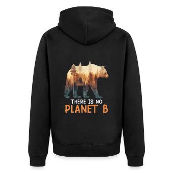There is no Planet B endangered species - Unisex Premium Organic Zip Hoodie - black - Back - Nico (187cm)