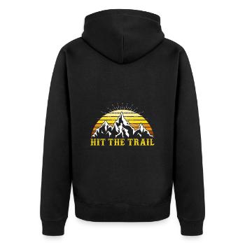 Hit the Trail Walker Hiking - Unisex Premium Organic Zip Hoodie - black - Back - Nico (187cm)