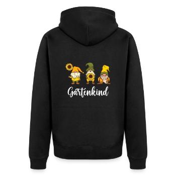 Gartenkind Gartenzwerge Schrebergarten Gartenfan - Unisex Premium Bio Zip Hoodie - Schwarz - Hinten - Nico (187cm)