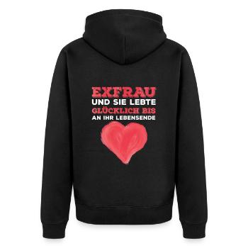 Scheidungsparty Finally Divorced Scheidung - Unisex Premium Bio Zip Hoodie - Schwarz - Hinten - Nico (187cm)