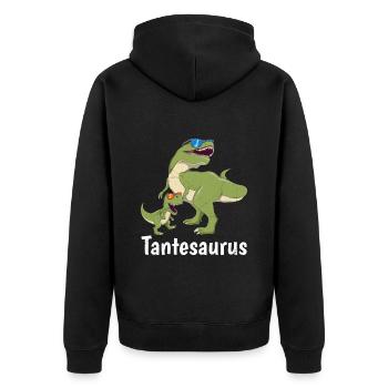 Tantesaurus Dinosaur Aunt Mother's Day - Unisex Premium Organic Zip Hoodie - black - Back - Nico (187cm)