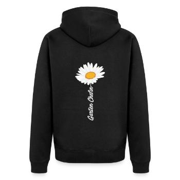 Gänseblümchen Garten Chefin Flower Power - Unisex Premium Bio Zip Hoodie - Schwarz - Hinten - Nico (187cm)