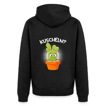 Kuscheln ? Kakteen Sukkulenten Kaktus love - Unisex Premium Bio Zip Hoodie - Schwarz - Hinten - Nico (187cm)