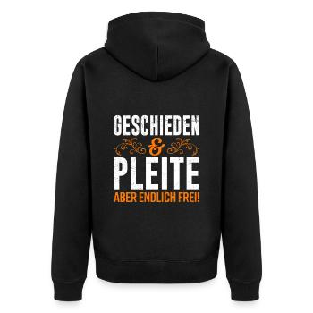Endlich geschieden Scheidungsparty Scheidung - Unisex Premium Bio Zip Hoodie - Schwarz - Hinten - Nico (187cm)