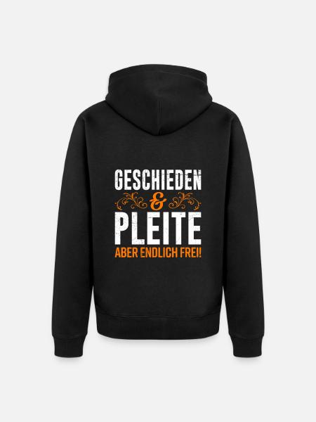 Endlich geschieden Scheidungsparty Scheidung - Unisex Premium Bio Zip Hoodie - Schwarz