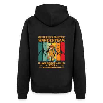 Hiking Team Sloth Hiking - Unisex Premium Organic Zip Hoodie - black - Back - Nico (187cm)