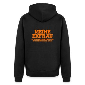 Scheidungsparty Finally Divorced Scheidung - Unisex Premium Bio Zip Hoodie - Schwarz - Hinten - Nico (187cm)