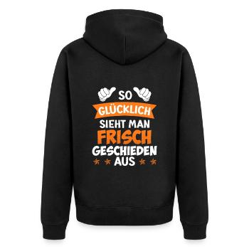 Frisch geschieden Scheidungsparty Scheidung - Unisex Premium Bio Zip Hoodie - Schwarz - Hinten - Nico (187cm)