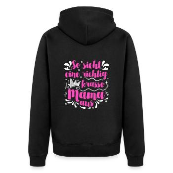 Weltbeste Mama Krass Muttertag Beste Mama - Unisex Premium Bio Zip Hoodie - Schwarz - Hinten - Nico (187cm)