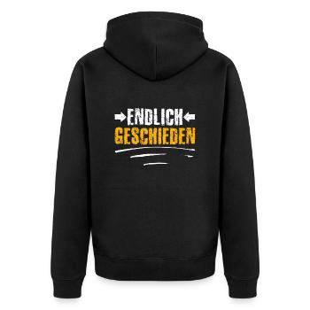 Endlich geschieden Scheidungsparty Scheidung - Unisex Premium Bio Zip Hoodie - Schwarz - Hinten - Nico (187cm)
