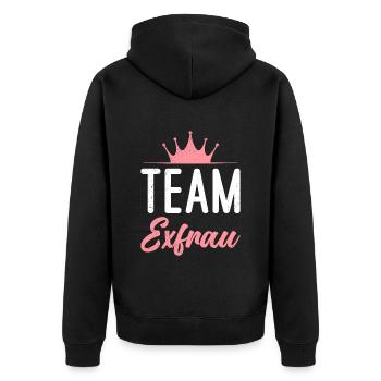 Scheidung Team Ex Frau frisch geschieden glücklich - Unisex Premium Bio Zip Hoodie - Schwarz - Hinten - Nico (187cm)