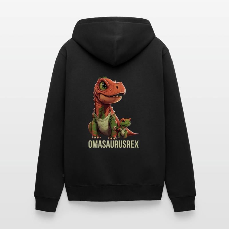 Omasaurus Muttertag Großmutter Dinosaurier Unisex Premium Bio Zip Hoodie