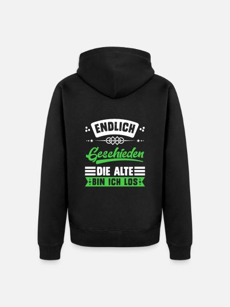 Endlich geschieden Scheidungsparty Scheidung - Unisex Premium Bio Zip Hoodie - Schwarz