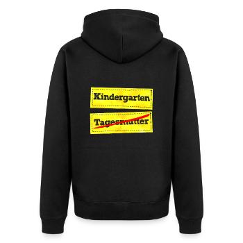 Hallo Kindergarten Tschüss Tagesmutter Vorschule - Unisex Premium Bio Zip Hoodie - Schwarz - Hinten - Nico (187cm)