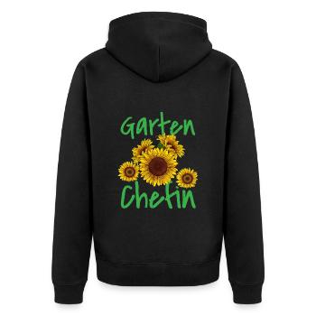 Garten Chefin Sonnenblumen Gartenfreundin Blumen - Unisex Premium Bio Zip Hoodie - Schwarz - Hinten - Nico (187cm)
