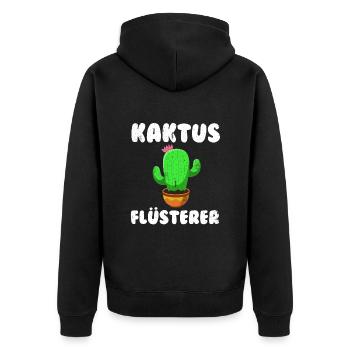 Kaktus Flüsterer Kakteen Sukkulenten Mädchen - Unisex Premium Bio Zip Hoodie - Schwarz - Hinten - Nico (187cm)