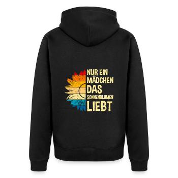 Nur ein Mädchen das Sonnenblumen liebt Garten Girl - Unisex Premium Bio Zip Hoodie - Schwarz - Hinten - Nico (187cm)