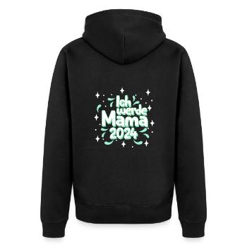 Ich werde Mama 2024 Babyparty 2024 Mütter - Unisex Premium Bio Zip Hoodie - Schwarz - Hinten - Nico (187cm)