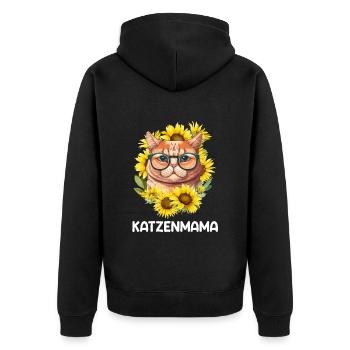 Katzenmama Kitten Katzenbesitzer I love Cats - Unisex Premium Bio Zip Hoodie - Schwarz - Hinten - Nico (187cm)