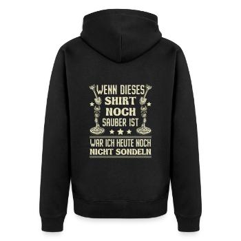 Sondeln Wenn dieses Shirt sauber ist Sondengänger - Unisex Premium Bio Zip Hoodie - Schwarz - Hinten - Nico (187cm)