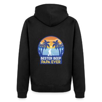 Bester Papa Beep ever Sondengänger Metalldetektor - Unisex Premium Bio Zip Hoodie - Schwarz - Hinten - Nico (187cm)