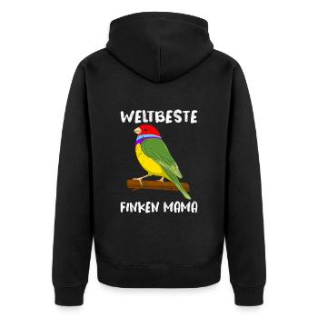 Weltbeste Finken Mama Vogelliebhaber Zebrafink - Unisex Premium Bio Zip Hoodie - Schwarz - Hinten - Nico (187cm)