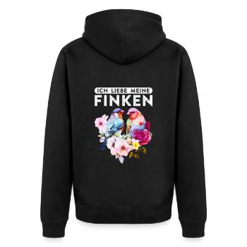 Ich liebe meine Finken Vogelliebhaber Vogel Liebe - Unisex Premium Bio Zip Hoodie - Schwarz - Hinten - Nico (187cm)