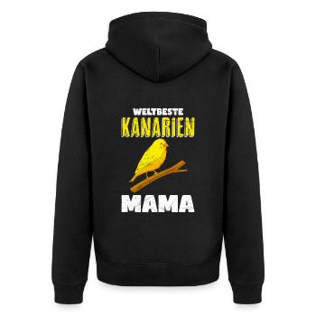 Weltbeste Kanarien Mama Vogelliebhaber Mütter - Unisex Premium Bio Zip Hoodie - Schwarz - Hinten - Nico (187cm)
