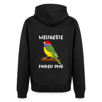 Weltbeste Finken Oma Vogelliebhaber Grandma - Unisex Premium Bio Zip Hoodie - Schwarz - Hinten - Nico (187cm)