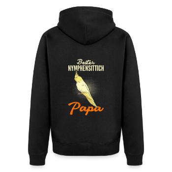 Bester Nymphensittich Papa Vogelliebhaber - Unisex Premium Bio Zip Hoodie - Schwarz - Hinten - Nico (187cm)