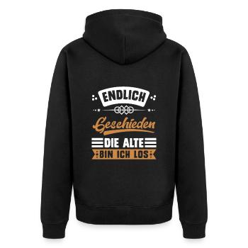 Endlich geschieden Scheidungsparty Scheidung - Unisex Premium Bio Zip Hoodie - Schwarz - Hinten - Nico (187cm)