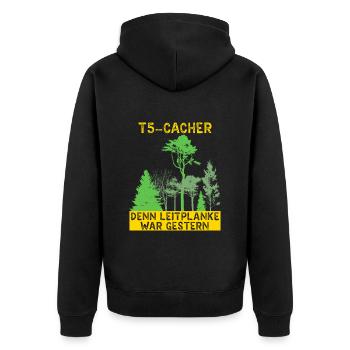 Geocache Geocacher GPS Schatzsuche Geocaching - Unisex Premium Bio Zip Hoodie - Schwarz - Hinten - Nico (187cm)