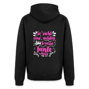 Weltbeste Tante Muttertag Beste Tante Aunties - Unisex Premium Bio Zip Hoodie - Schwarz - Hinten - Nico (187cm)
