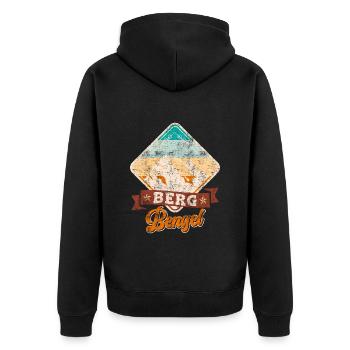 Bergsteiger Bergbengel klettern Wanderer Berge - Unisex Premium Bio Zip Hoodie - Schwarz - Hinten - Nico (187cm)