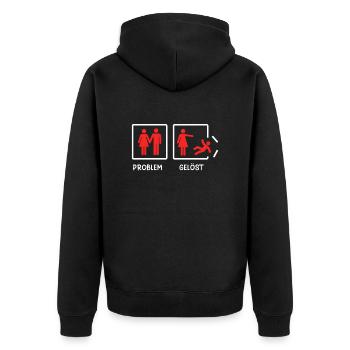 Problem Gelöst Scheidungsparty Scheidung - Unisex Premium Bio Zip Hoodie - Schwarz - Hinten - Nico (187cm)