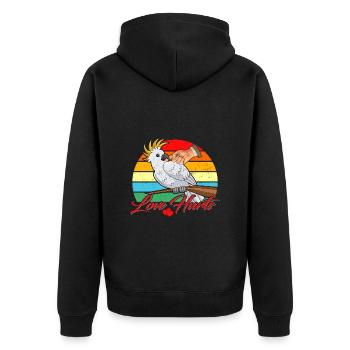L’amour fait mal au porte-perroquet oiseau cacatoès - Veste à capuche bio Premium Unisexe - noir - Dos - Nico (187cm)