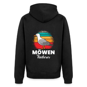 Möwen Flüsterer Vogelliebhaber Möwen Shirt - Unisex Premium Bio Zip Hoodie - Schwarz - Hinten - Nico (187cm)