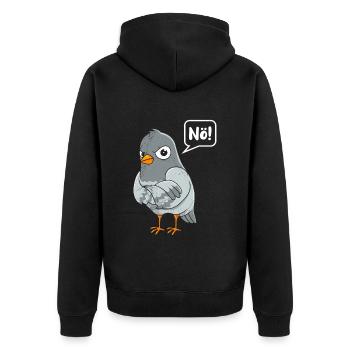 Taubenliebhaber Nö! Taubenfreunde Tauben Shirts - Unisex Premium Bio Zip Hoodie - Schwarz - Hinten - Nico (187cm)